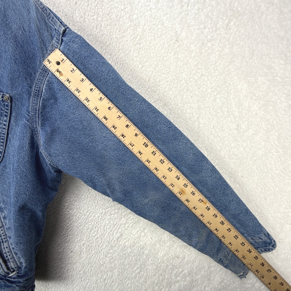 Carhartt Trucker Chore Jacket Aztec Pile Lined Mens Large JP1088 Darkstone Blue - Picture 9 of 16